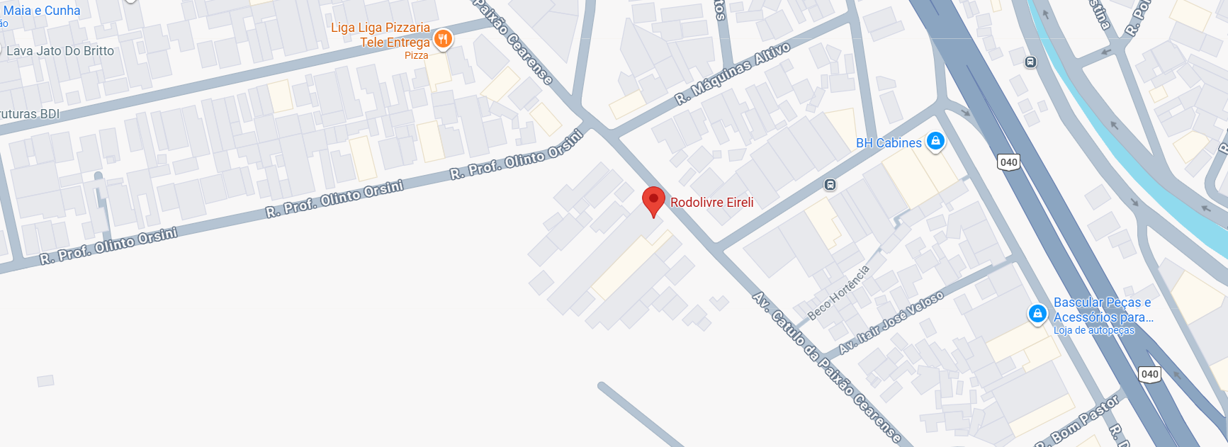 Mapa de localização - Rodolivre
